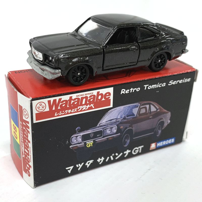 Authentic Japanese TOMY Nostalgic Heroes Retro Tomica Series Mazda Savanna GT Racing Service Watanabe - Used - authentic Japanese product from J-Fair